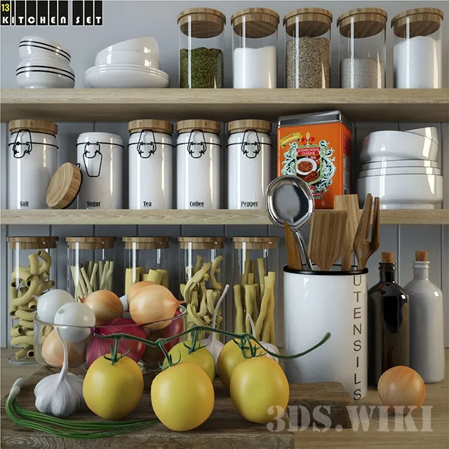 kitchen - Vegetables and spices 3D Model