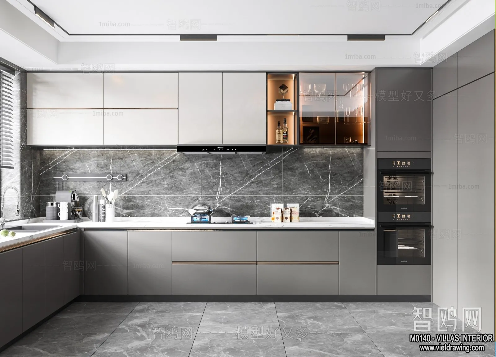 Kitchen - Villas 3D Interior Scene - 3D Models - 002