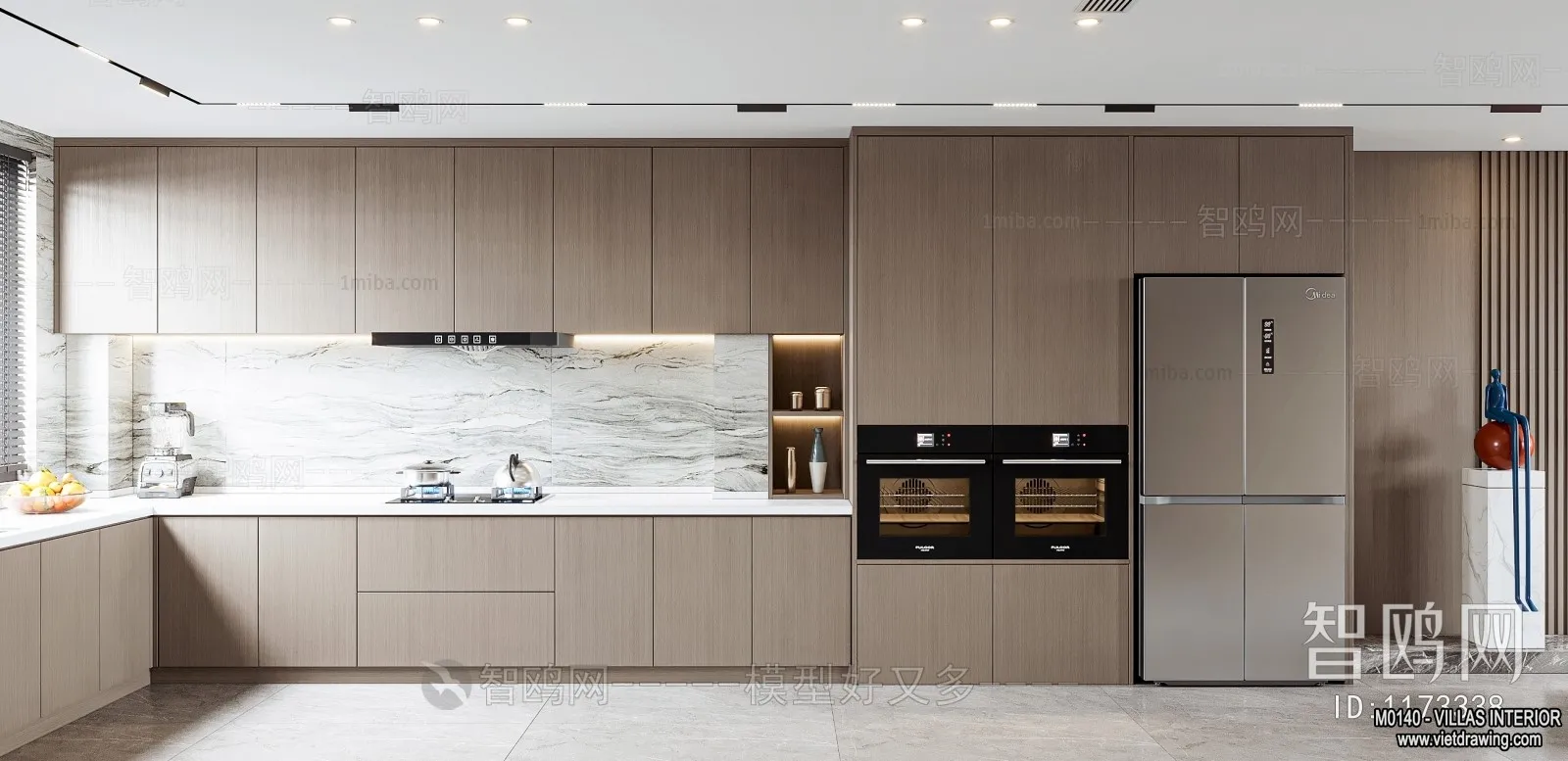 Kitchen - Villas 3D Interior Scene - 3D Models - 004