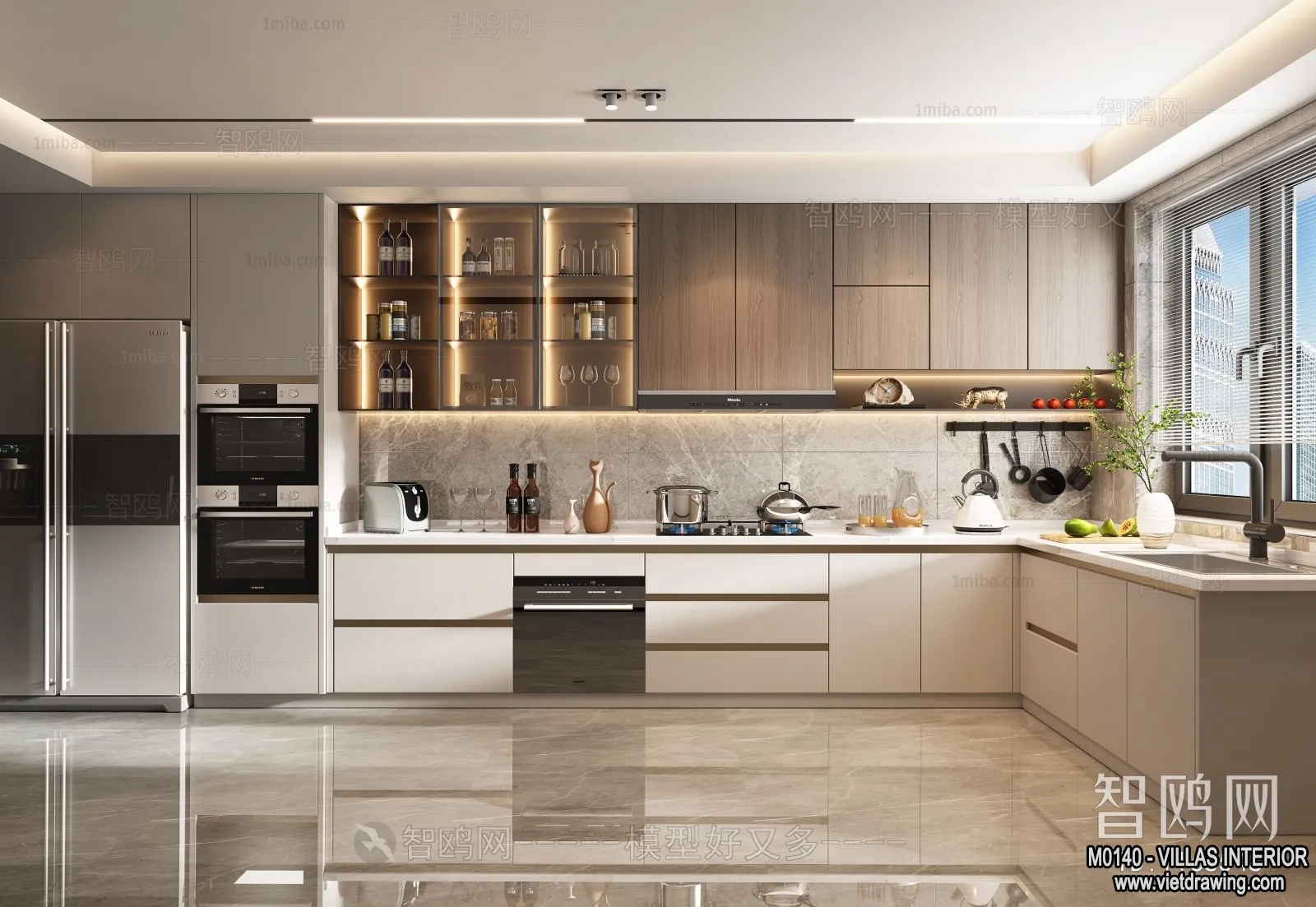 Kitchen - Villas 3D Interior Scene - 3D Models - 005