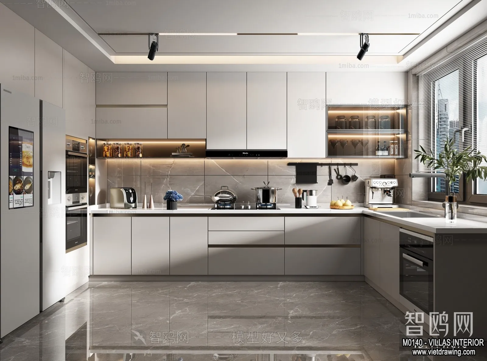 Kitchen - Villas 3D Interior Scene - 3D Models - 012