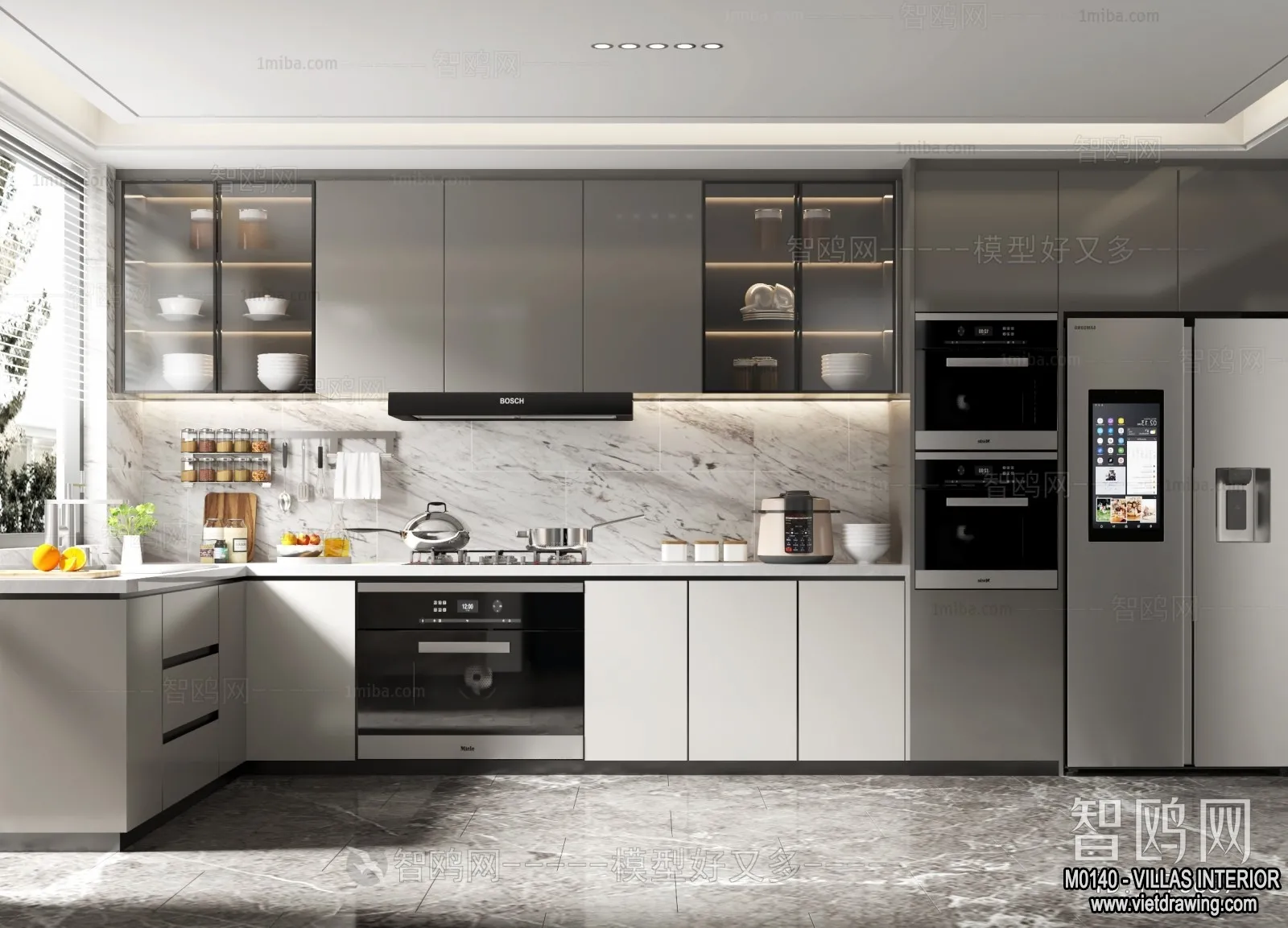 Kitchen - Villas 3D Interior Scene - 3D Models - 013