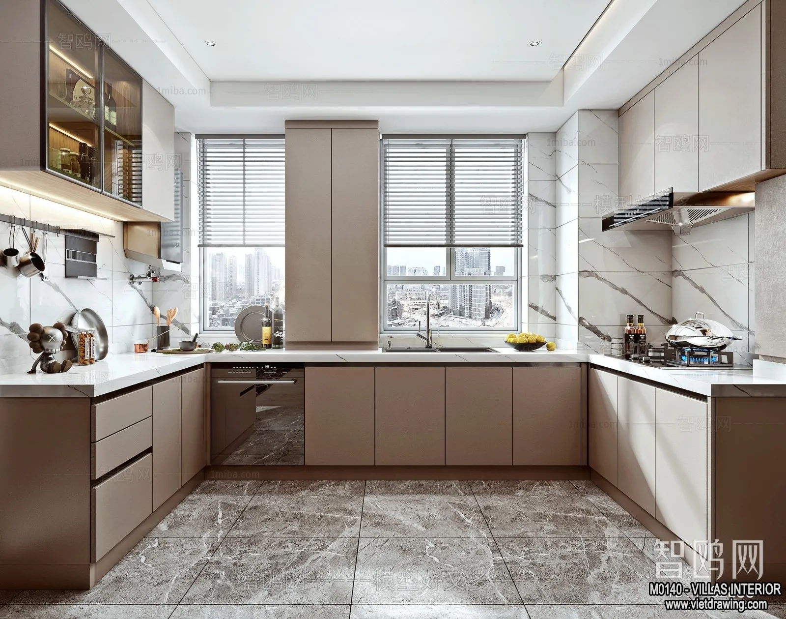 Kitchen - Villas 3D Interior Scene - 3D Models - 014