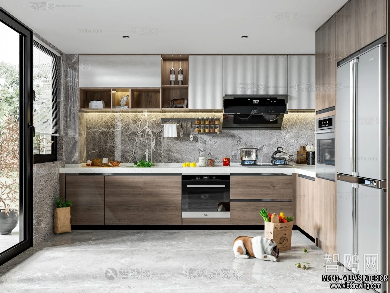 Kitchen - Villas 3D Interior Scene - 3D Models - 020