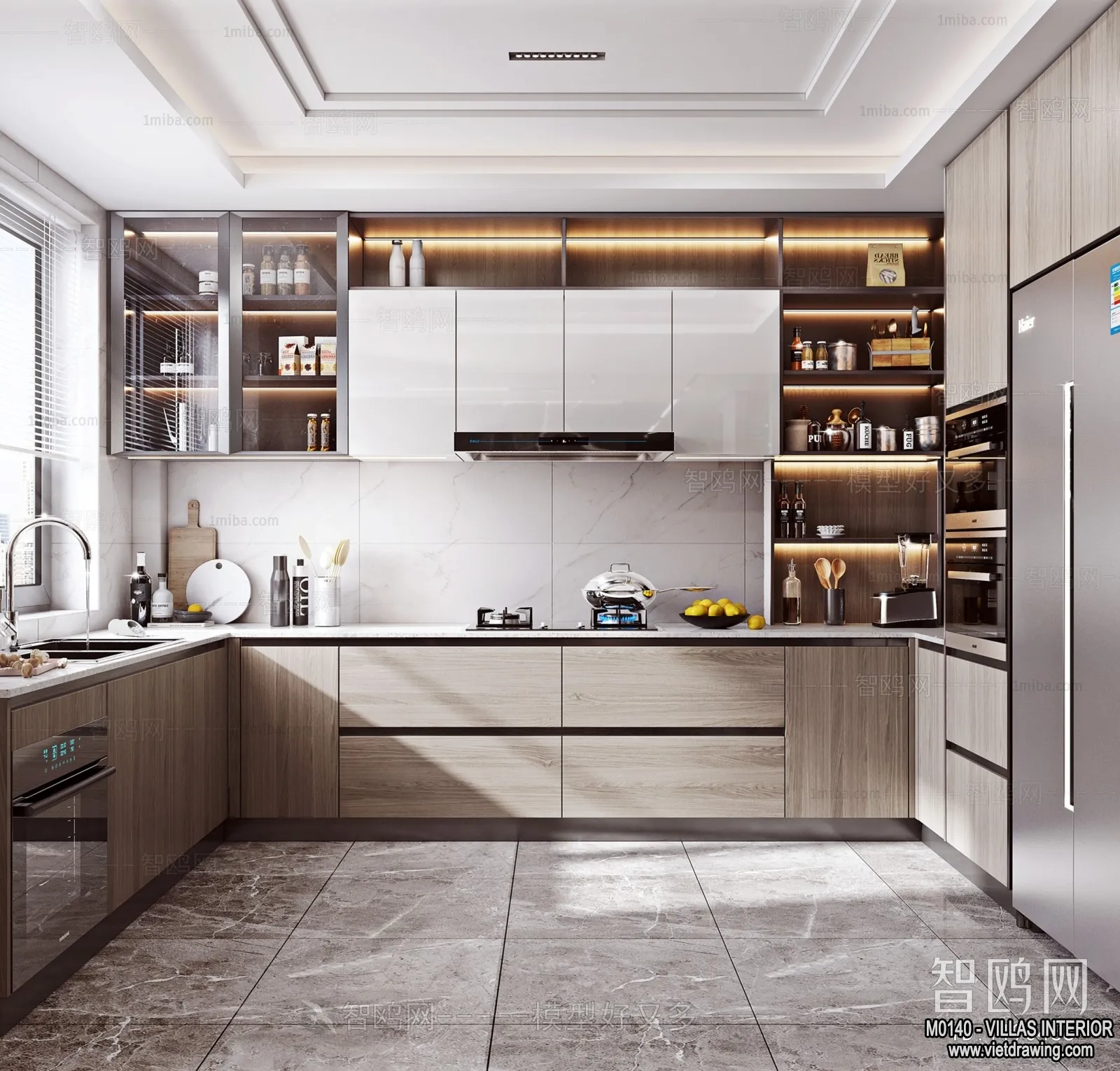 Kitchen - Villas 3D Interior Scene - 3D Models - 021