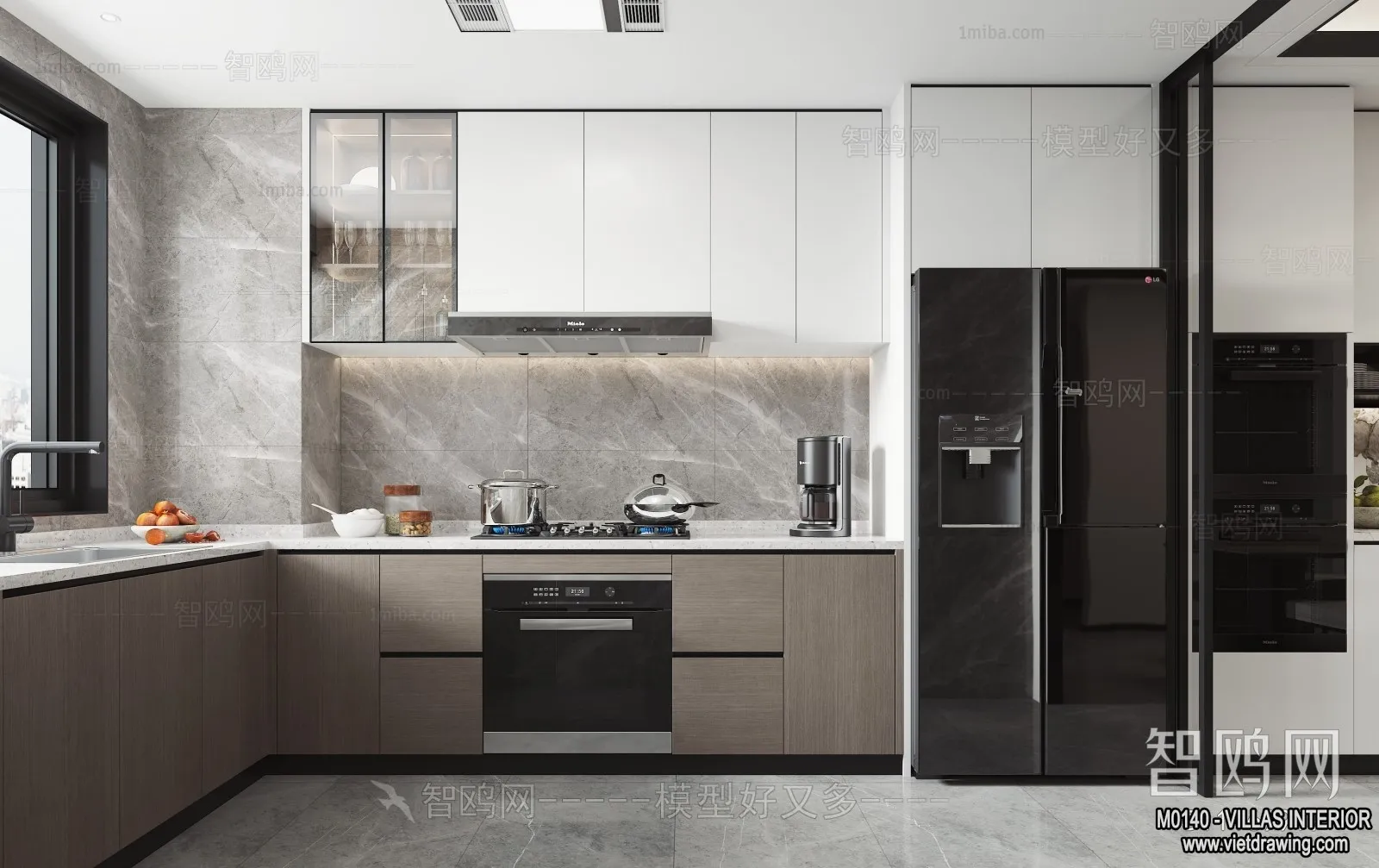 Kitchen - Villas 3D Interior Scene - 3D Models - 022