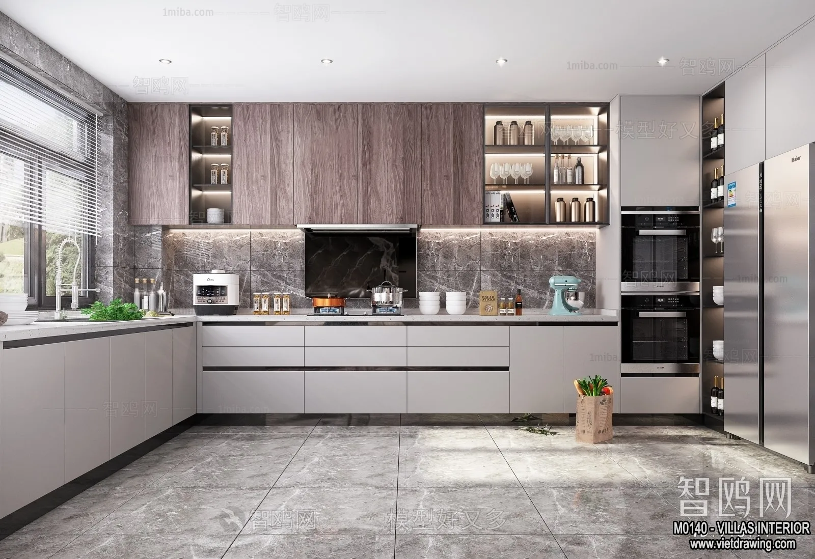 Kitchen - Villas 3D Interior Scene - 3D Models - 024