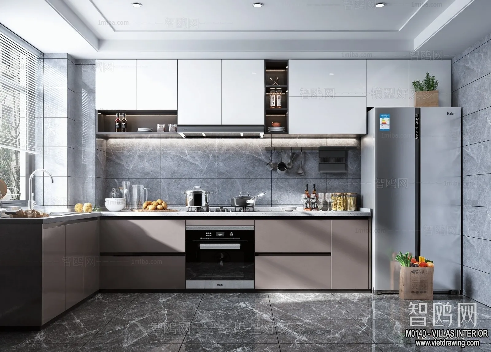 Kitchen - Villas 3D Interior Scene - 3D Models - 025