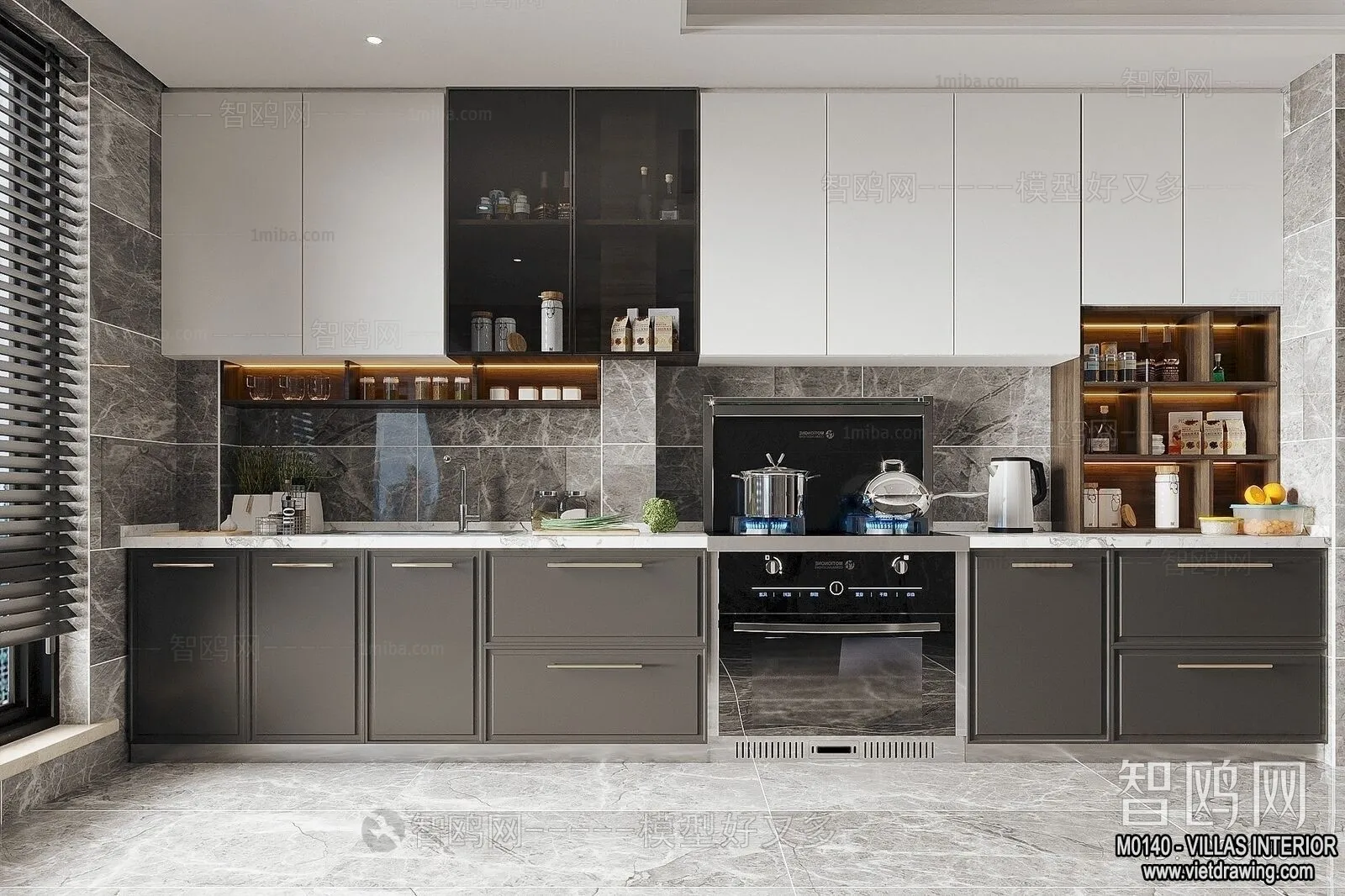 Kitchen - Villas 3D Interior Scene - 3D Models - 026