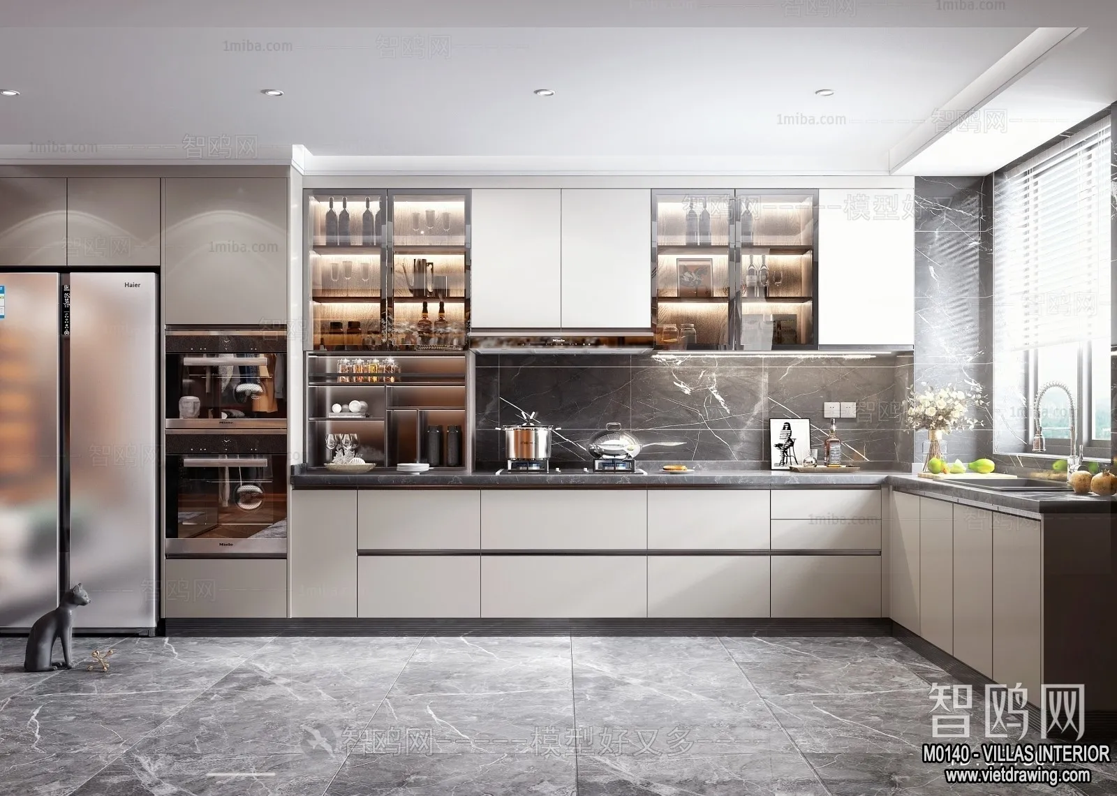 Kitchen - Villas 3D Interior Scene - 3D Models - 027