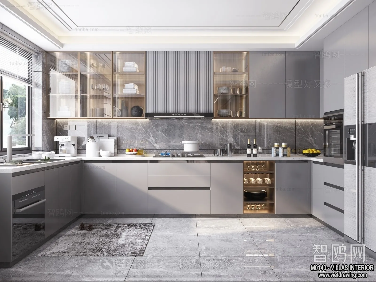 Kitchen - Villas 3D Interior Scene - 3D Models - 033