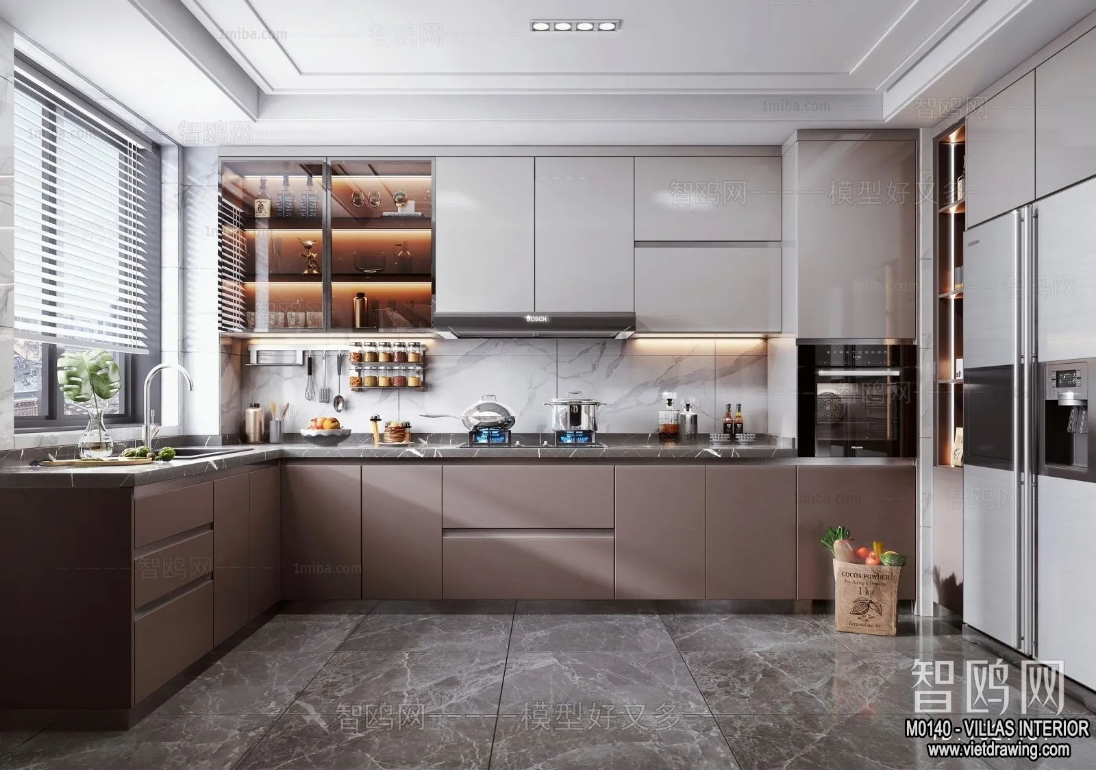 Kitchen - Villas 3D Interior Scene - 3D Models - 036