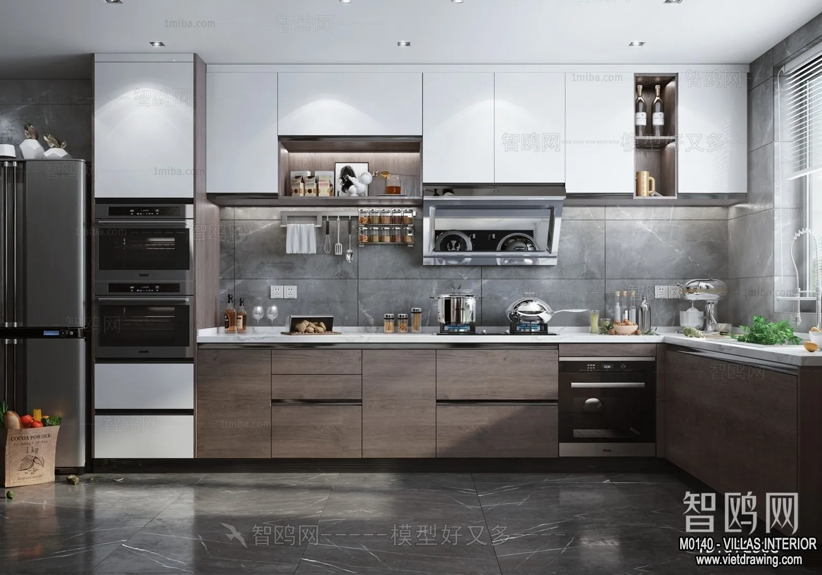 Kitchen - Villas 3D Interior Scene - 3D Models - 039