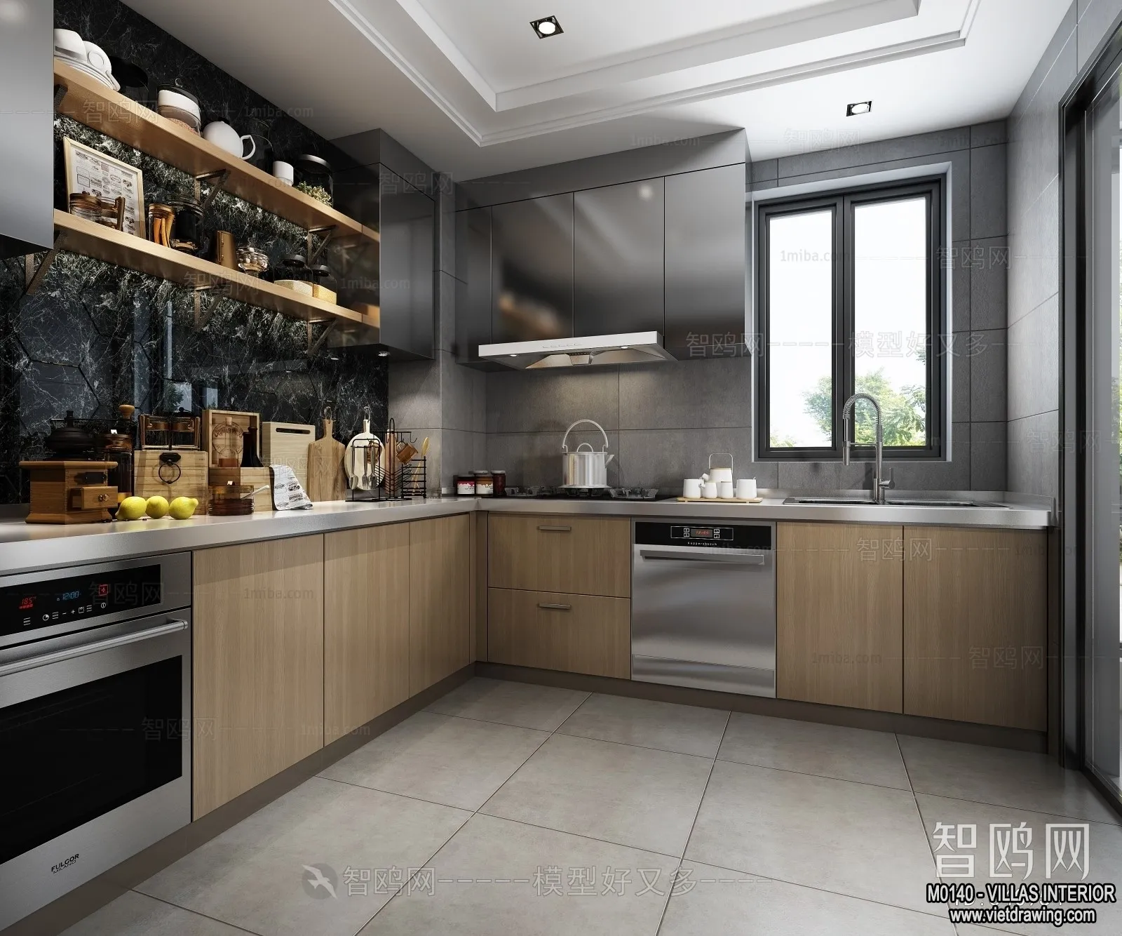 Kitchen - Villas 3D Interior Scene - 3D Models - 040
