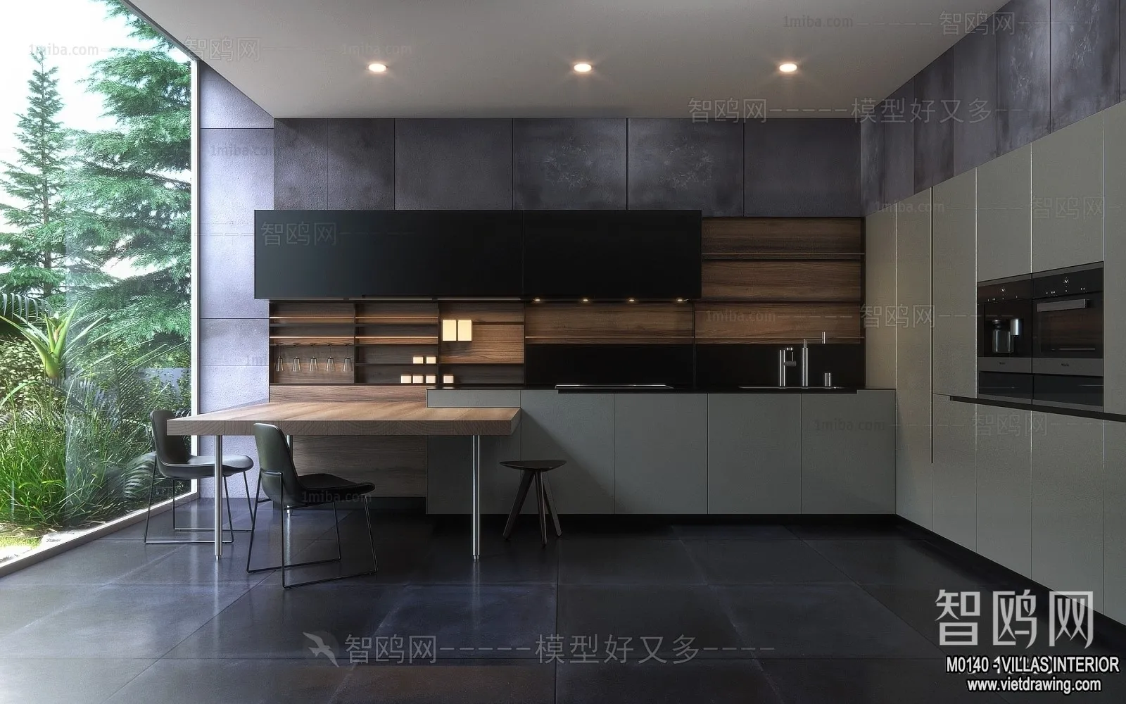 Kitchen - Villas 3D Interior Scene - 3D Models - 041