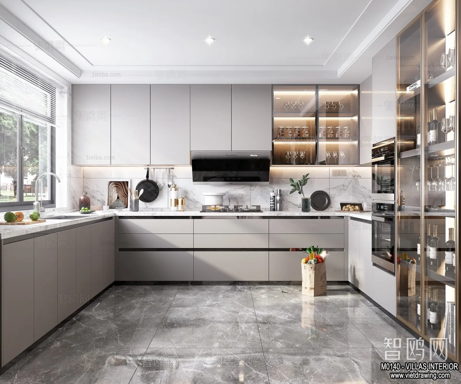 Kitchen - Villas 3D Interior Scene - 3D Models - 044
