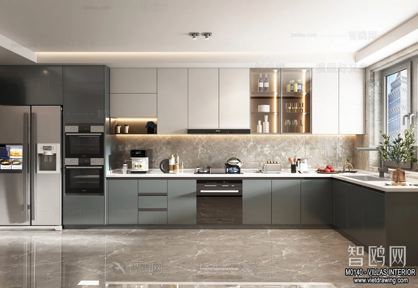 Kitchen - Villas 3D Interior Scene - 3D Models - 045