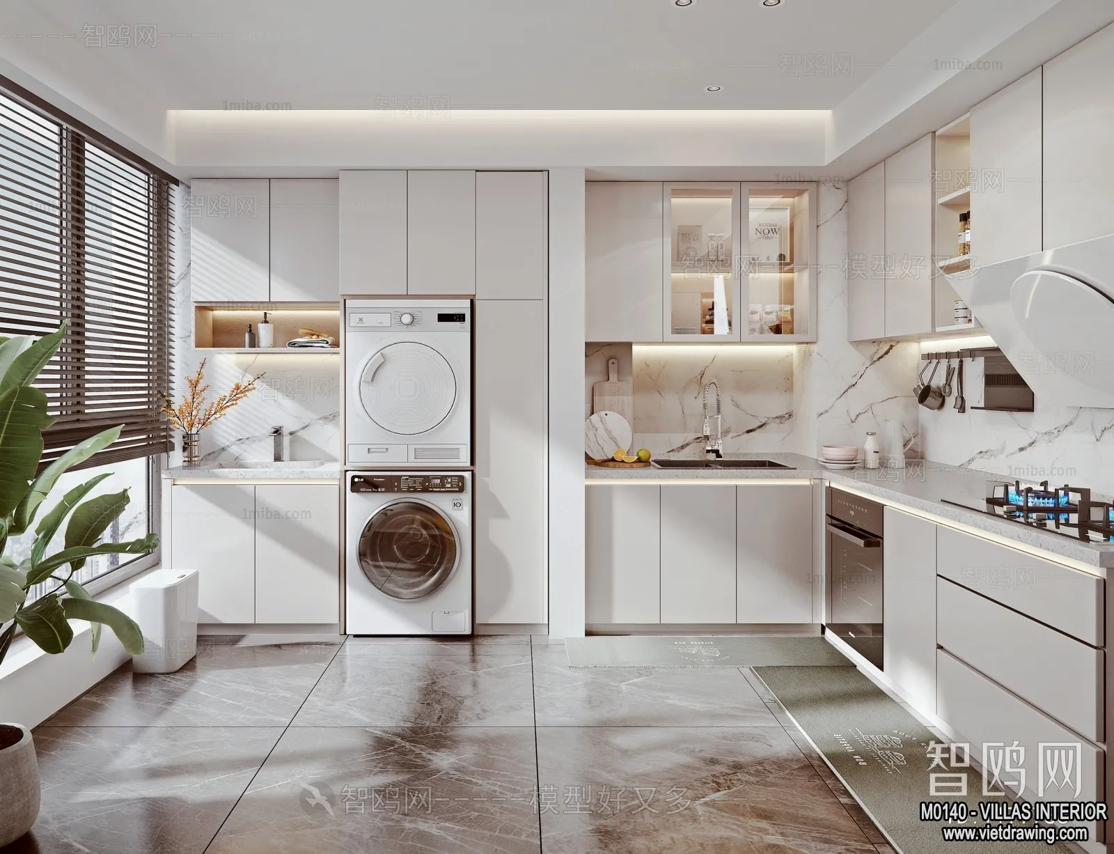 Kitchen - Villas 3D Interior Scene - 3D Models - 049