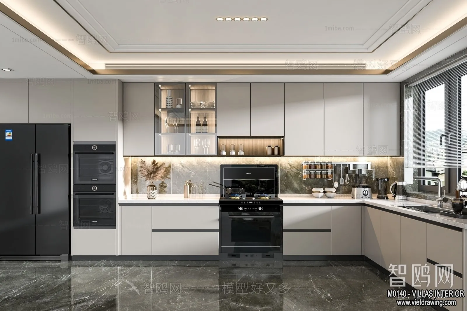 Kitchen - Villas 3D Interior Scene - 3D Models - 050