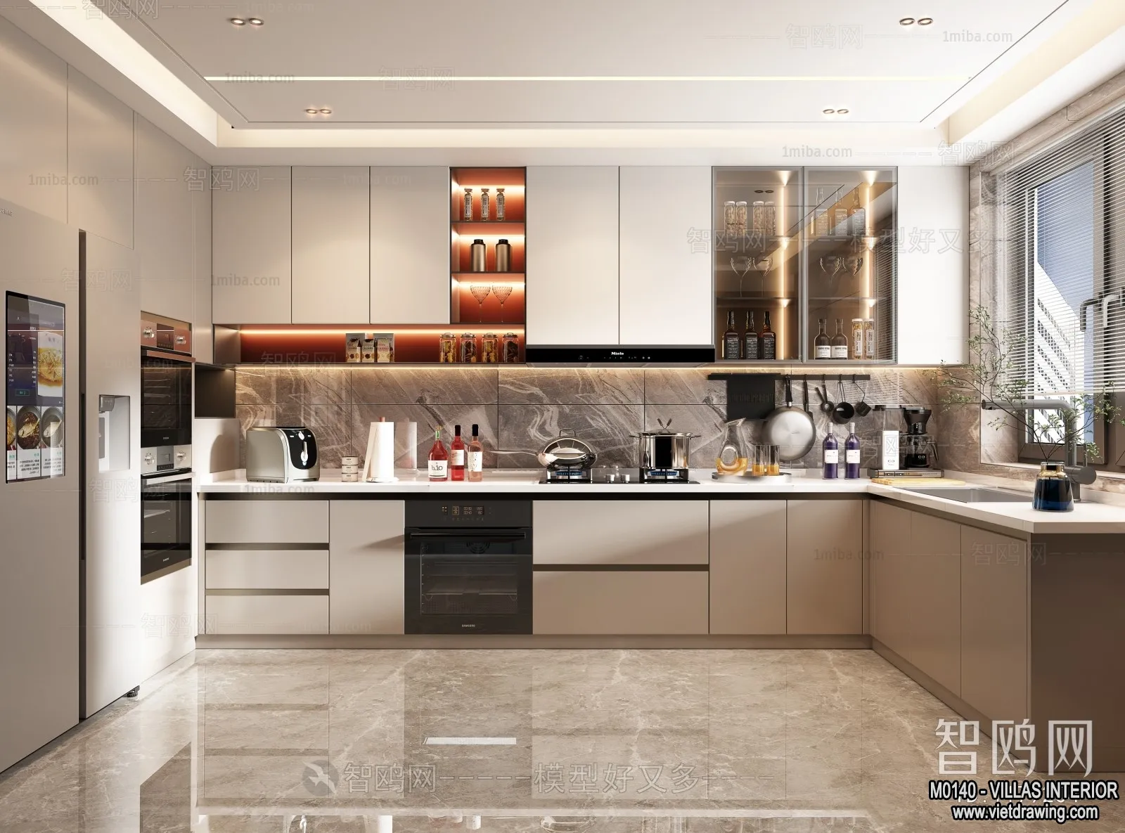 Kitchen - Villas 3D Interior Scene - 3D Models - 051