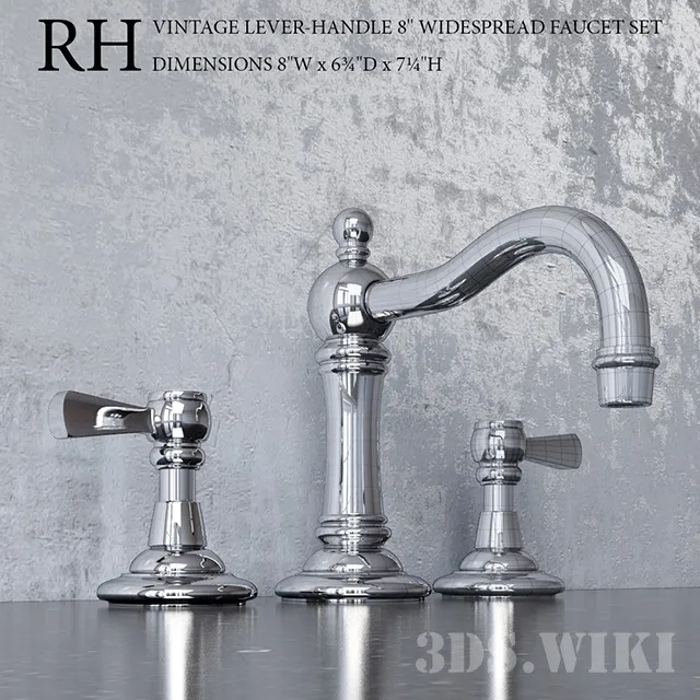 kitchen - VINTAGE LEVER-HANDLE 8in WIDESPREAD FAUCET SET 3D Model