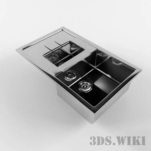 kitchen - Washer with drainer and dryer 3D Model