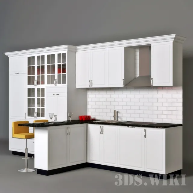 kitchen - White kitchen IKEA 3D Model