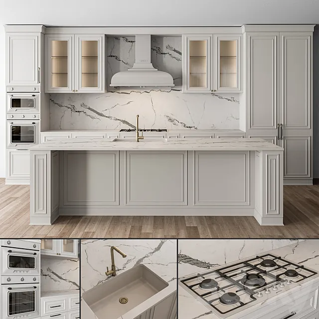 Kitchen White NeoClassic 77 3D Model