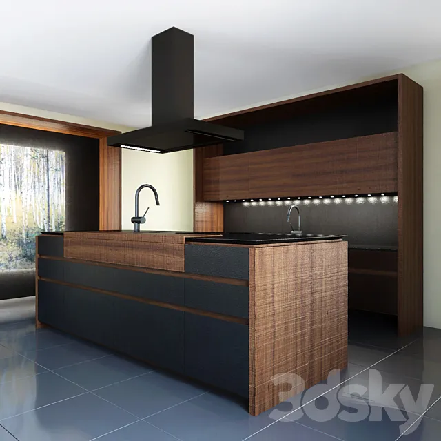 Kitchen Wind Cemento Eta Noir 3DModel