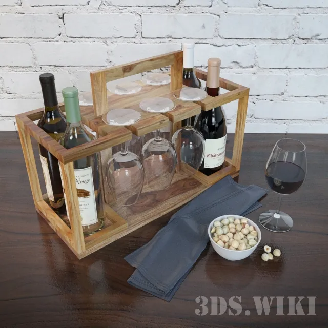 kitchen - Wine set - box for wine 3D Model
