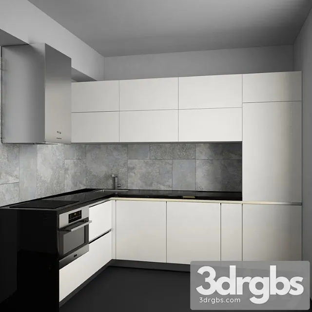 Kitchen With Appliances 3D Model Free