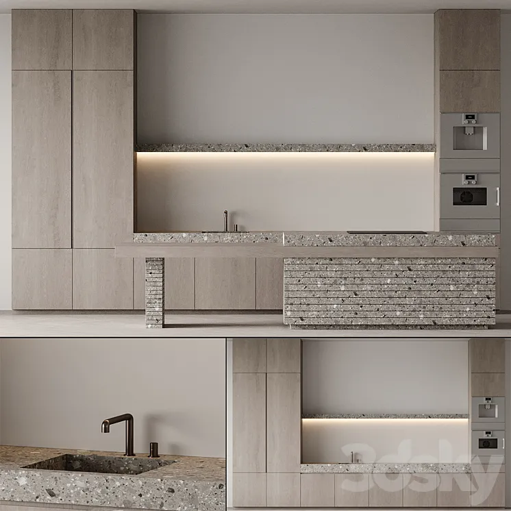 Kitchen with island 003 Free Download