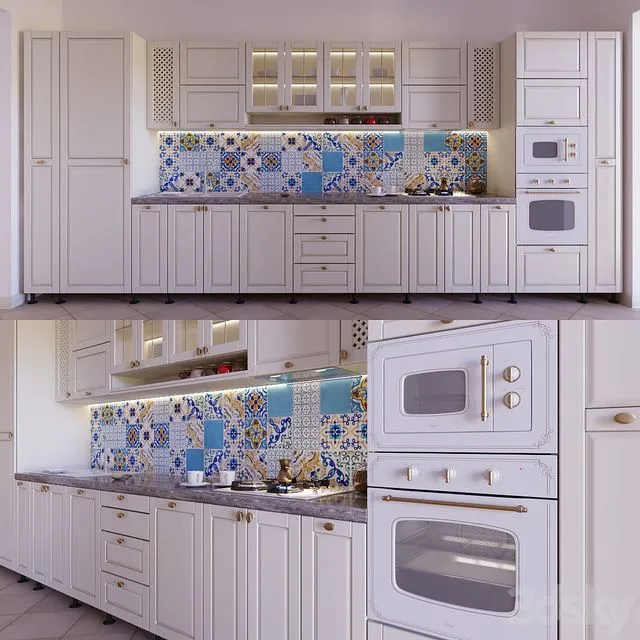 Kitchen with majolica 3D Model