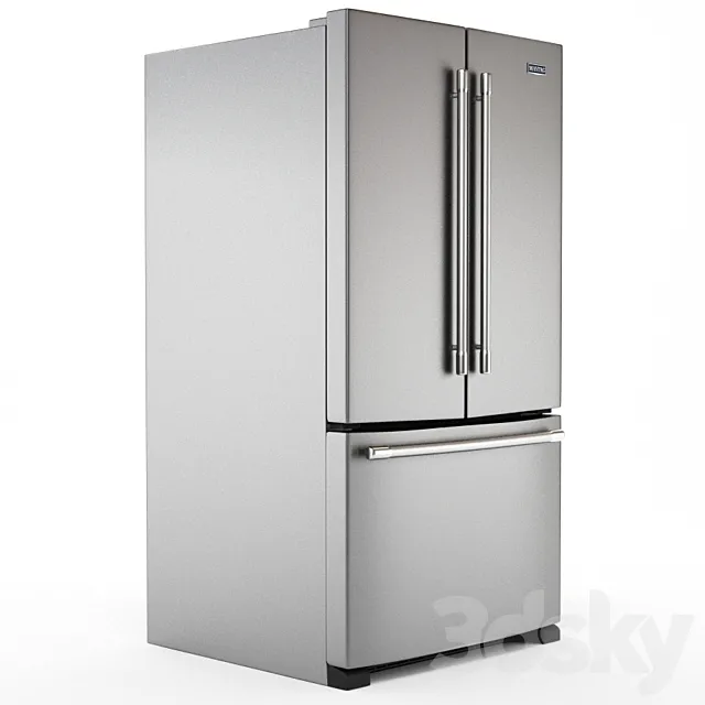 KitchenAid 25.2 cu. ft. French Door Refrigerator in Stainless Steel 3D Model