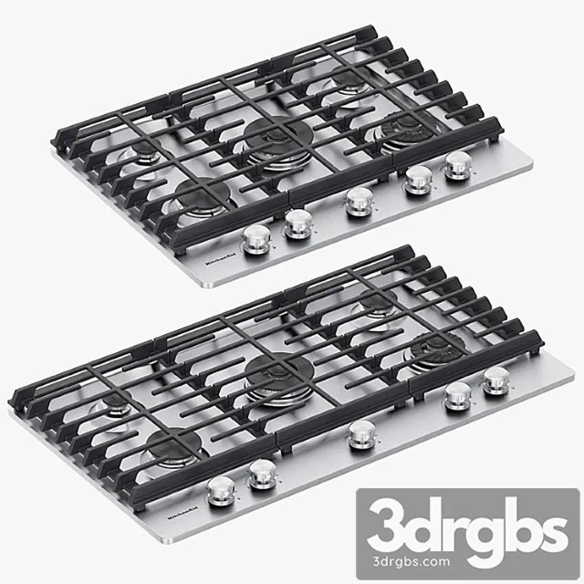 Kitchenaid - 5-burner gas cooktops with griddle 2 3D Model Free