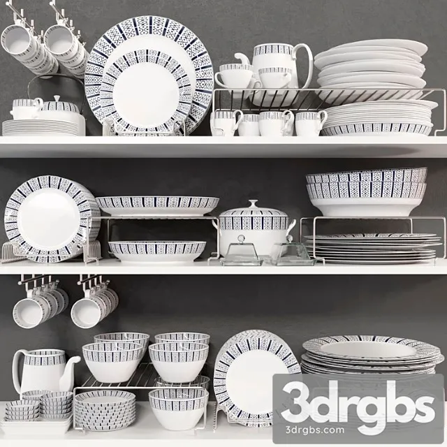 Kitchenware set 8 3D Model Free