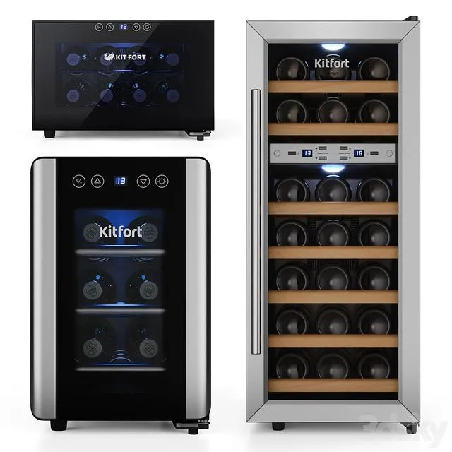 Kitfort wine cabinet set 3D Model