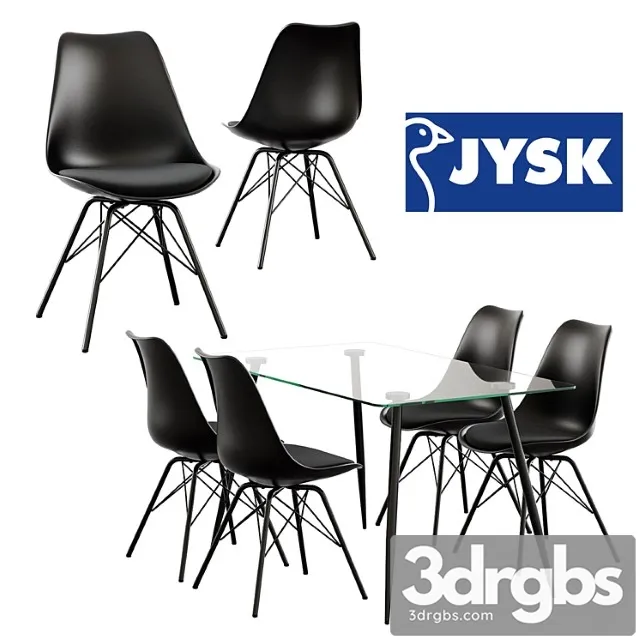 klarup chair + ollerup table 3D Model Free
