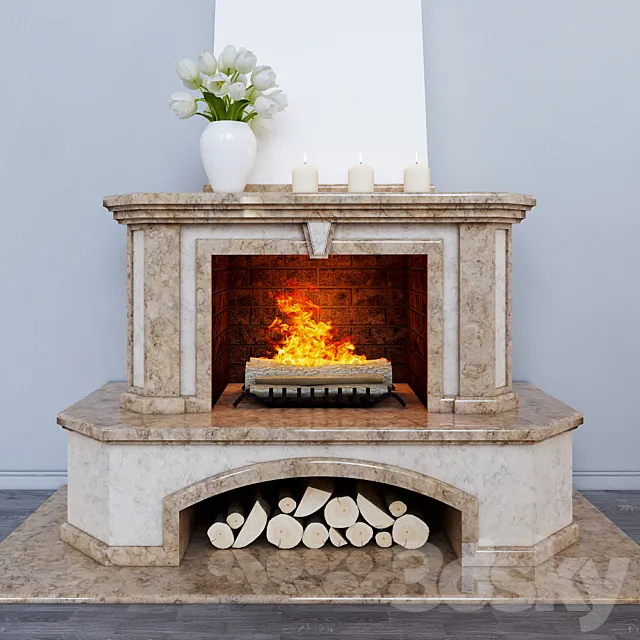 Klasiichesky fireplace 3DModel