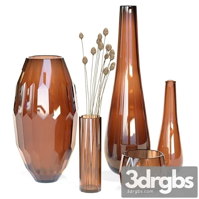 Klassik Studio Vases Amber Set 3D Model Free