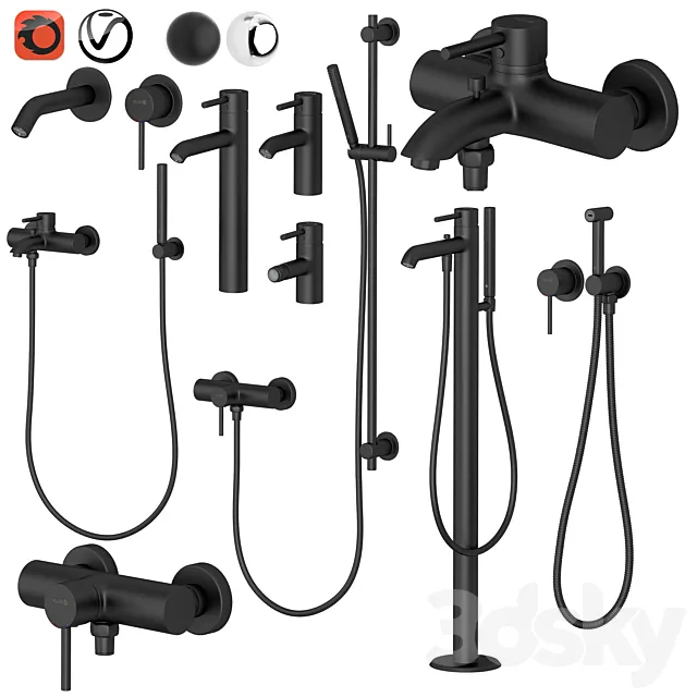 Kludi set 2 | Bozz | with adjustable watering can 3DModel