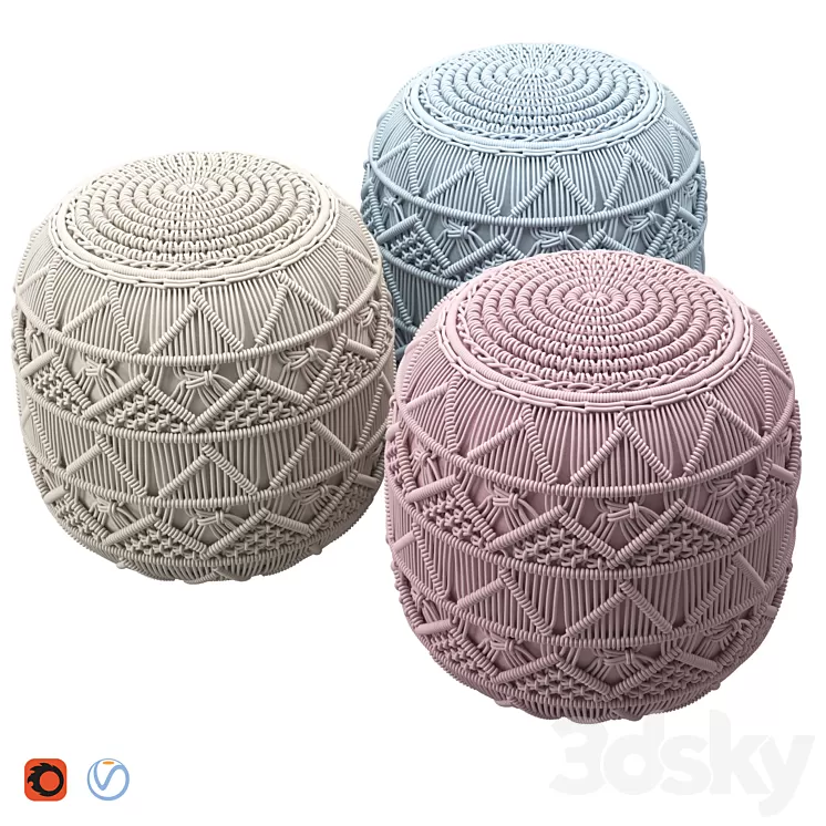 Knit Pouf 3D Model
