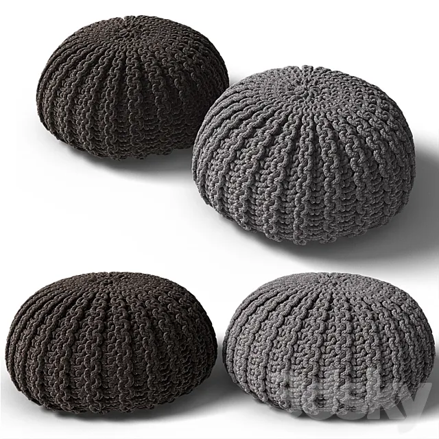 Knitted poof 2 3D Model