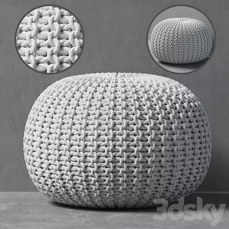 Knitted pouf 3D Model