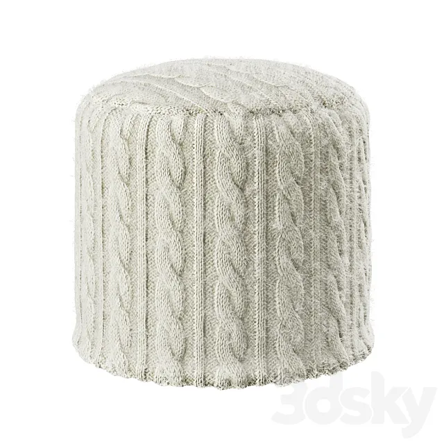 Knitted pouf 3D Model