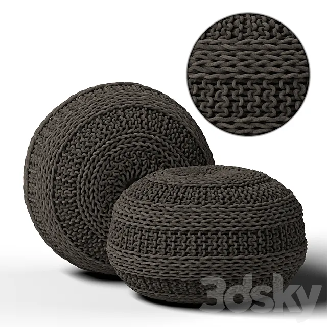 Knitted Pouf 3D Model