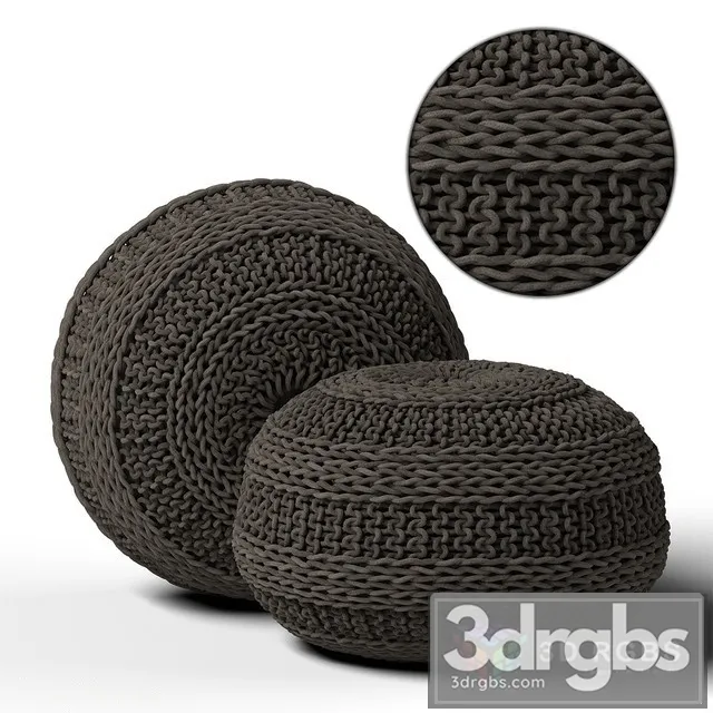 Knitted Pouf 3D Model Free