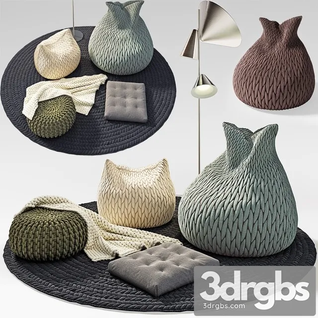 Knitting Pouf 3D Model Free