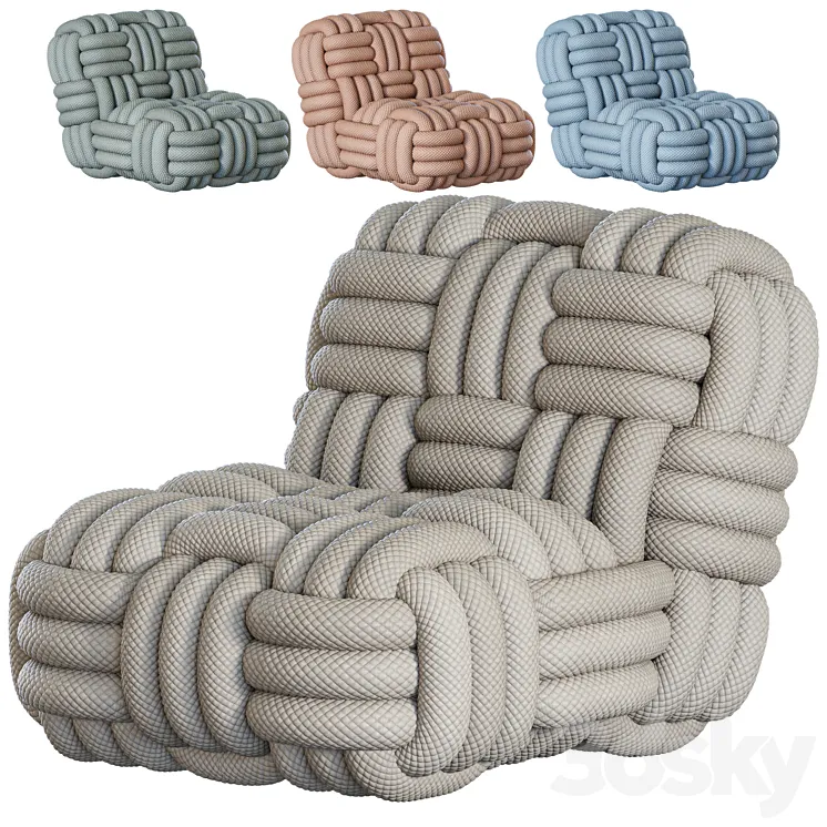 Knitty Lounge Chair by Moooi 3D Model Free