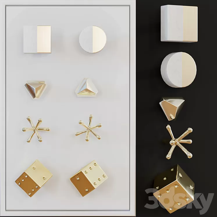 KNOB HOUSE - furniture handles Set 1 3D Model